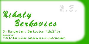 mihaly berkovics business card